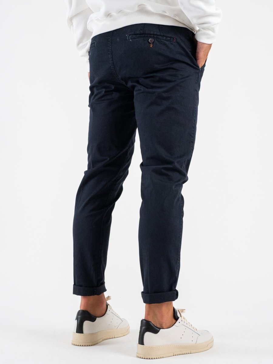 BERNA Pantalone chinos in cotone 252099 Blu - immagine 7