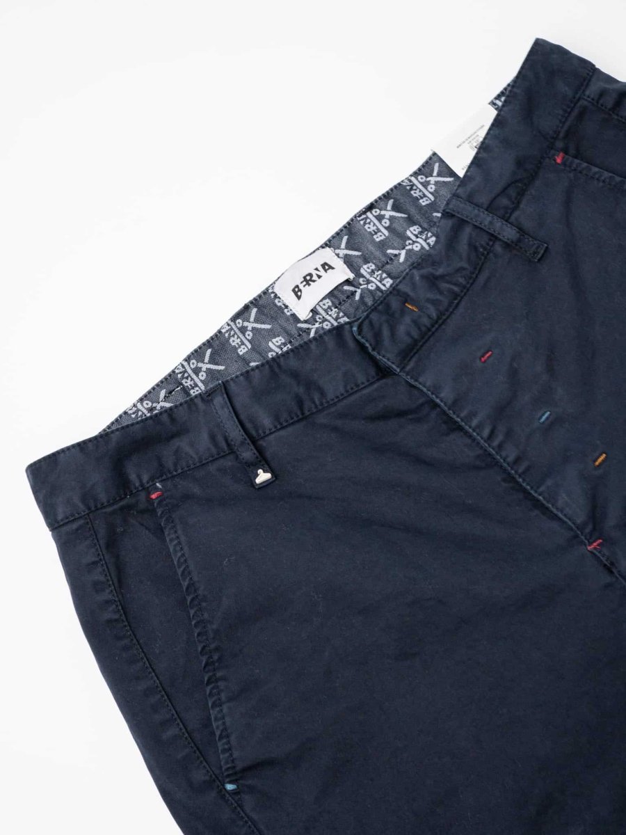 BERNA Pantalone chinos in cotone 252099 Blu - immagine 9