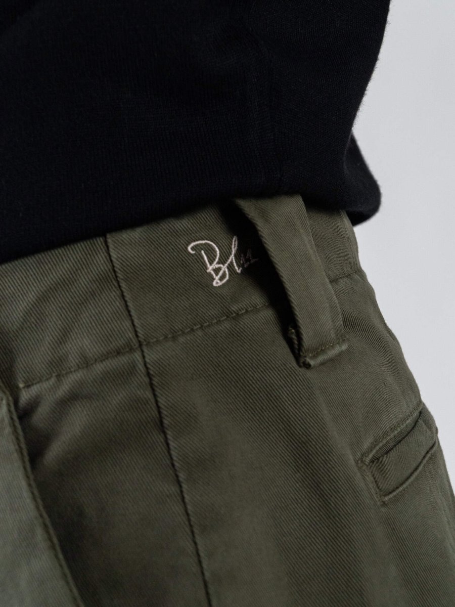 BL11 Pantalone comodo in cotone modello japan 05BL2573162 Militare - immagine 6