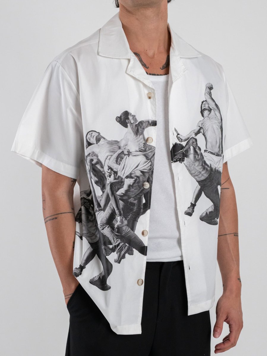 Camicia a MM con stampa MAK02 Bianca - immagine 4