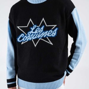 LES COSTUMES Maglione girocollo con ricamo logo centrale LCFW25056 Nero