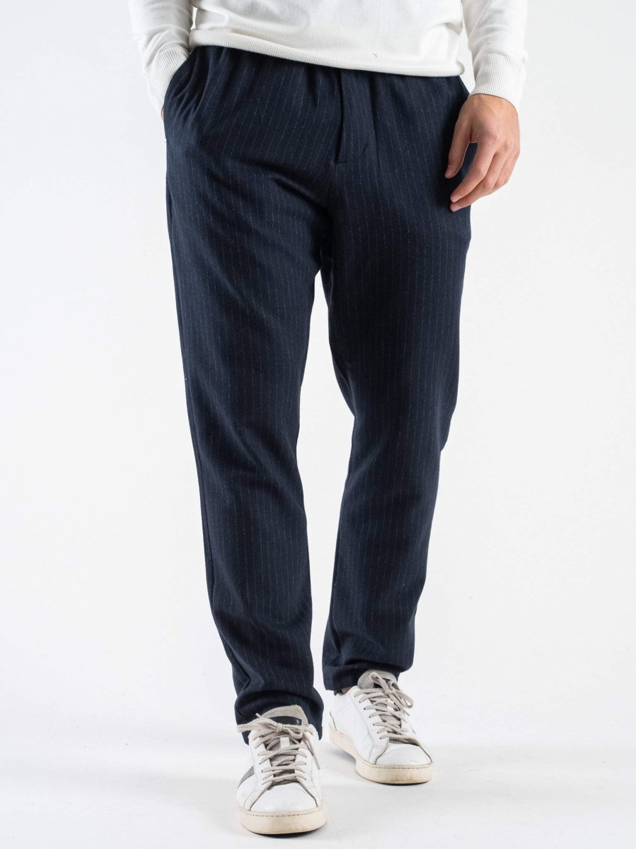 IMPERIAL Pantalone da abito gessato con elastico e bottone i vita PE6BIMH Blu - immagine 2